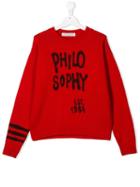 Philosophy Di Lorenzo Serafini Kids Teen Logo Embroidered Sweater
