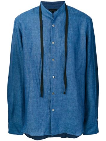 Ann Demeulemeester Grise Mandarin Collar Shirt - Blue