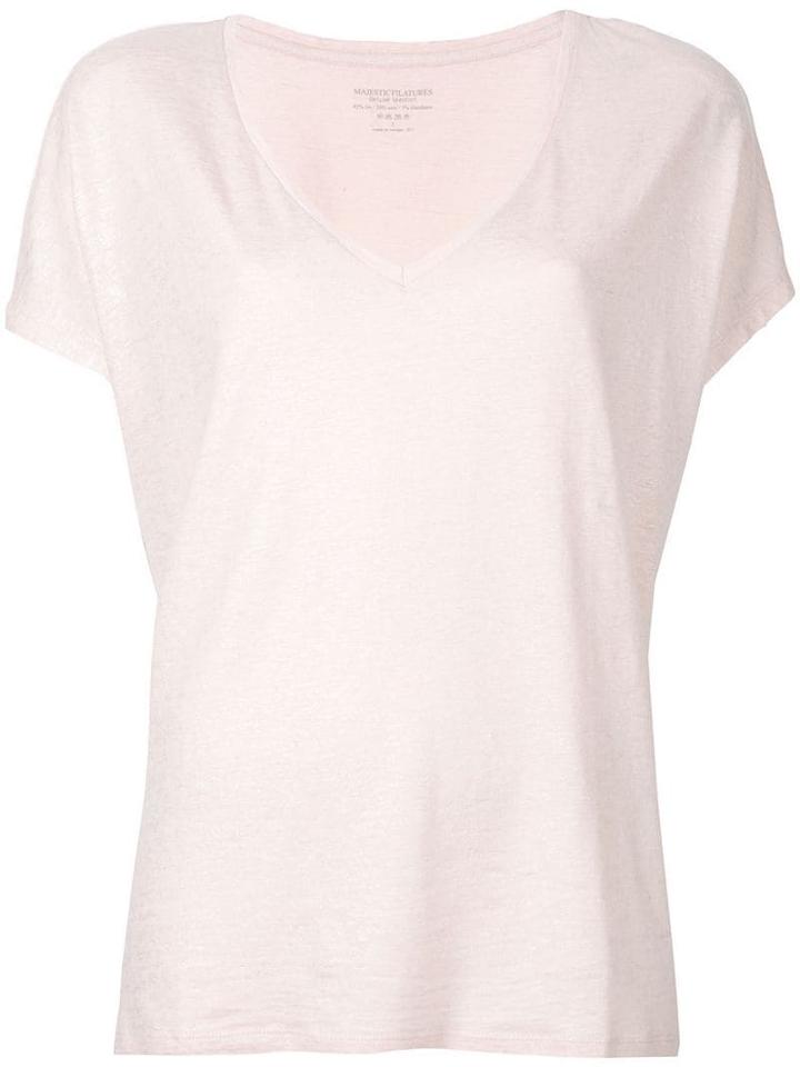 Majestic Filatures Plunge Neck T-shirt - Pink