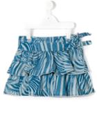 Roberto Cavalli Kids - Zebra Print Denim Skirt - Kids - Cotton/polyester/modal - 2 Yrs, Blue