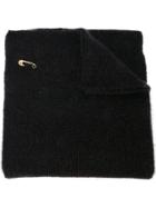 Versace Safety Pin Knitted Scarf - Black