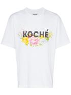 Koché Flower-print Logo T-shirt - White