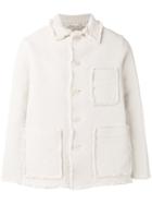 Maison Flaneur Fringed-trim Jacket, Men's, Size: 48, White, Cotton