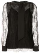 Paule Ka Lace Sleeve Camisole Top - Black