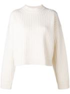 Jil Sander Cropped Crew Neck Jumper - White