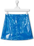 Alberta Ferretti Kids Short Varnished Skirt - Blue