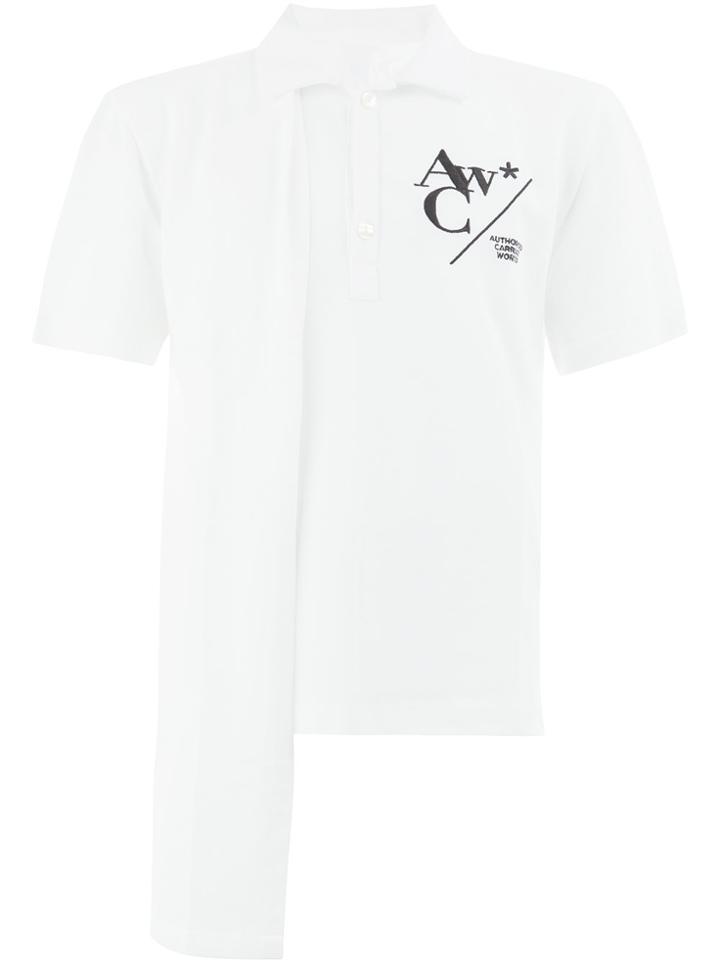 A-cold-wall* Front Logo Asymmetric Polo Shirt - White