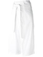 Christian Wijnants - Cropped Trousers - Women - Cotton/elastodiene - 34, Women's, White, Cotton/elastodiene