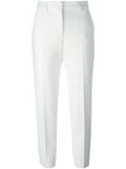 Msgm Tailored Cropped Leg Trousers, Women's, Size: 40, White, Polyester/viscose/spandex/elastane