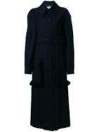 Stella Mccartney Belted Fringe Detail Coat - Black