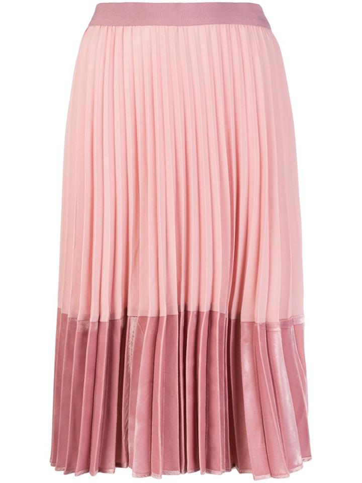 Pinko Contrasting Pleated Skirt - Pink & Purple