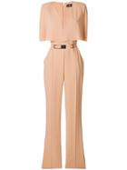 Elisabetta Franchi Deep V-neck Jumpsuit - Pink & Purple