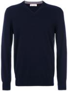 Brunello Cucinelli - V Neck Sweatshirt - Men - Cashmere - 52, Blue, Cashmere