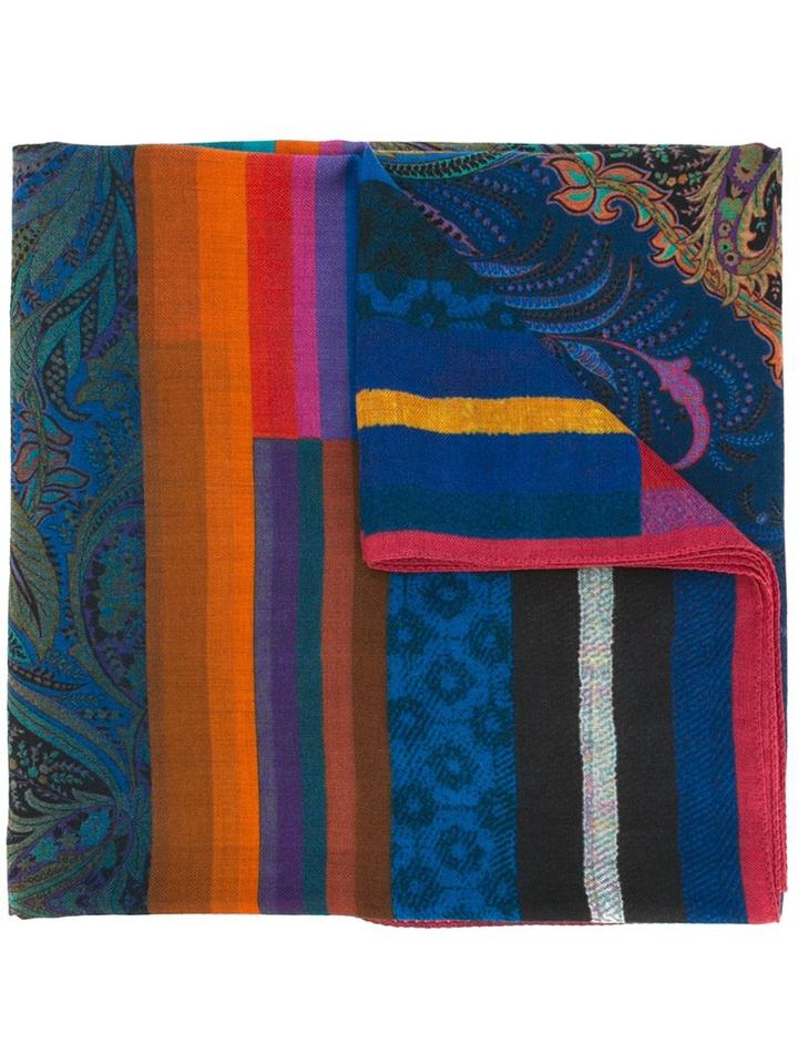 Etro Printed Scarf, Men's, Wool/yak