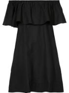 Anine Bing - Off-the-shoulder Dress - Women - Cotton/linen/flax - M, Black, Cotton/linen/flax