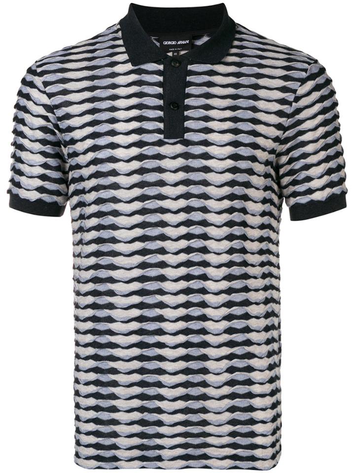 Giorgio Armani Abstract Print Polo Shirt - Blue