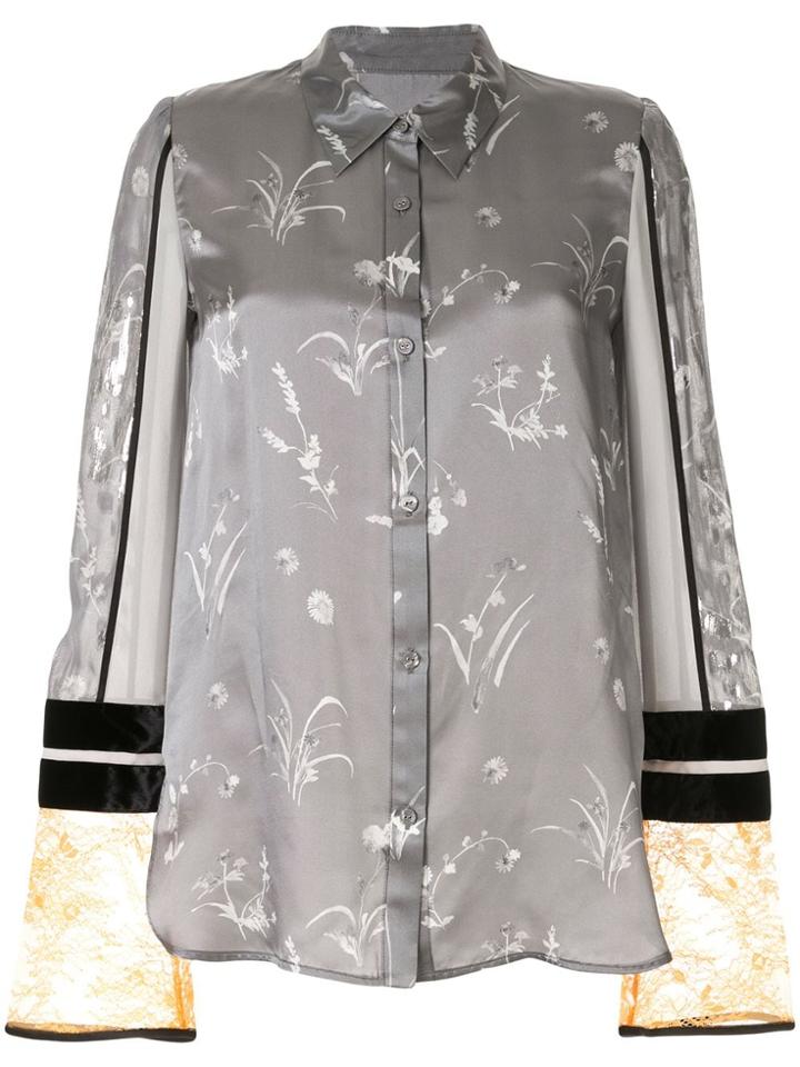 Mame Floral Print Blouse - Grey