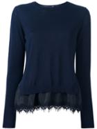 P.a.r.o.s.h. 'lizzy' Layered Effect Top, Women's, Size: Large, Blue, Silk/polyamide/spandex/elastane/wool