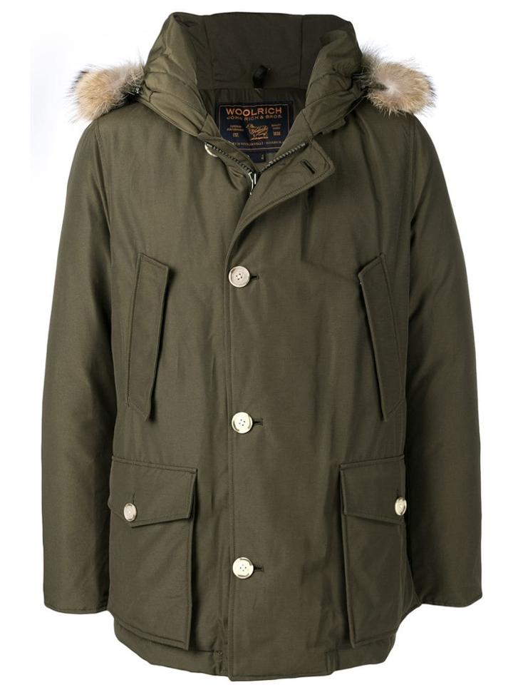 Woolrich Coyote Fur Hooded Jacket - Green