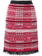 Thom Browne Rwb Tweed Skirt - Red
