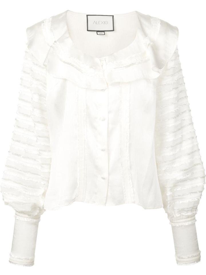 Alexis Paneled Ruffle Blouse - White