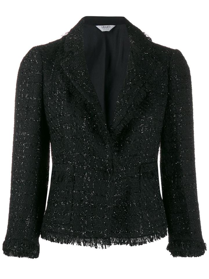 Liu Jo Tweed Cropped Jacket - Black