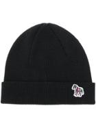Ps By Paul Smith Zebra Motif Beanie - Black