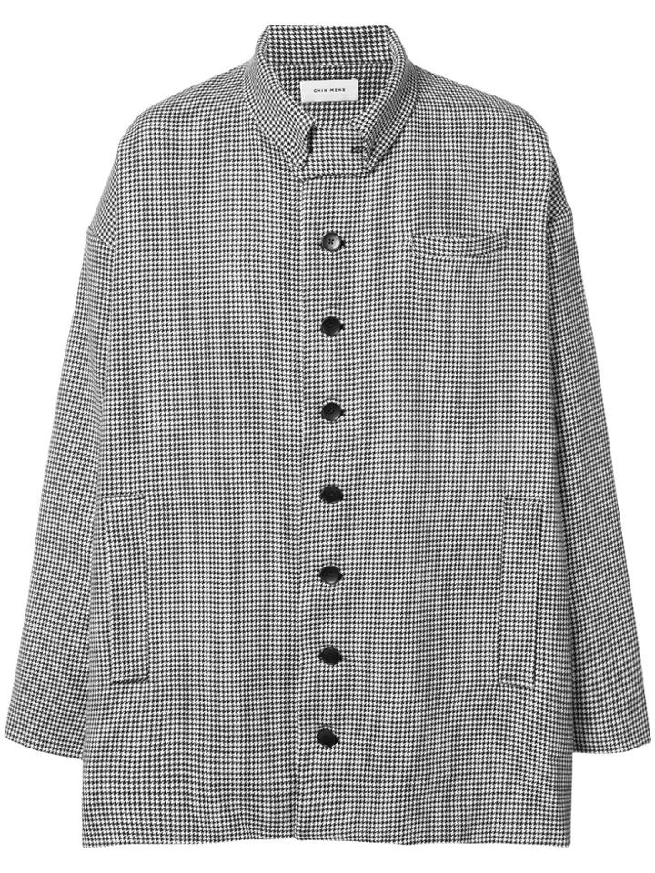 Chin Mens Houndstooth Oversized Coat - Unavailable