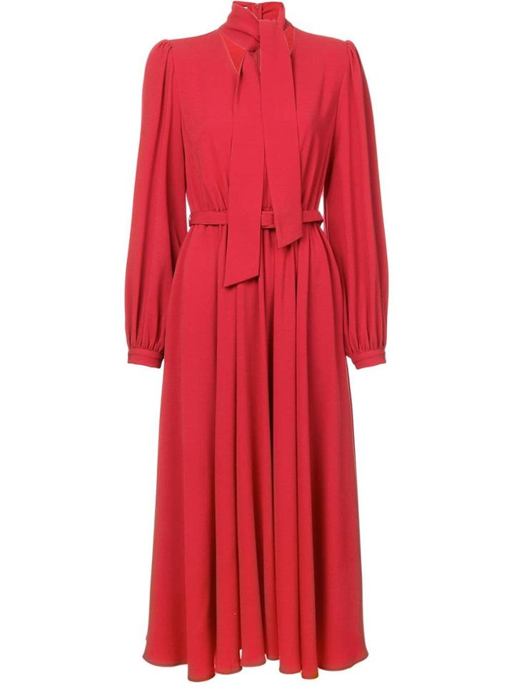 Co Bow Tie Neck Dress - Red