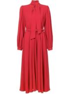Co Bow Tie Neck Dress - Red