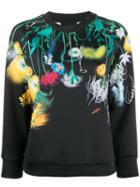 Cavalli Class Floral Print Sweatshirt - Black