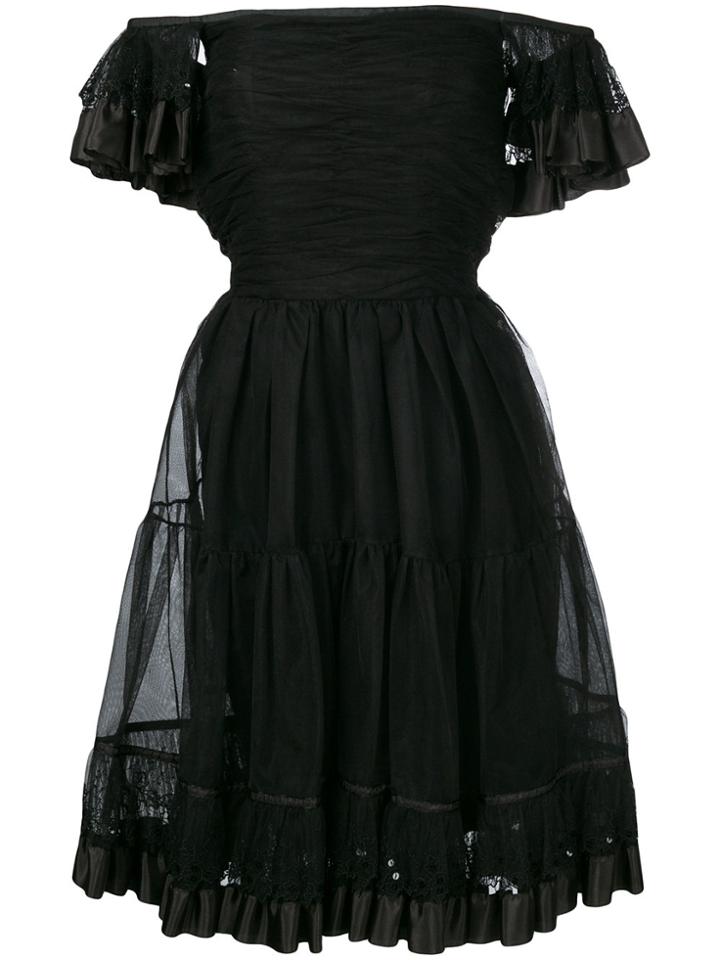 Christian Dior Vintage 1988 Off-the-shoulders Cocktail Dress - Black
