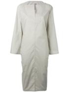 Rick Owens Slit Neck Midi Dress, Women's, Size: 42, Grey, Cotton