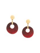 Givenchy Vintage Circle Shaped Earrings - Red