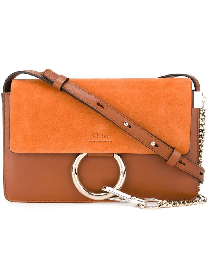 Chloé Small 'faye' Shoulder Bag, Women's, Brown, Calf Leather/calf Suede/metal