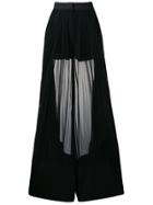 Alberta Ferretti Sheer Wide-leg Trousers - Black