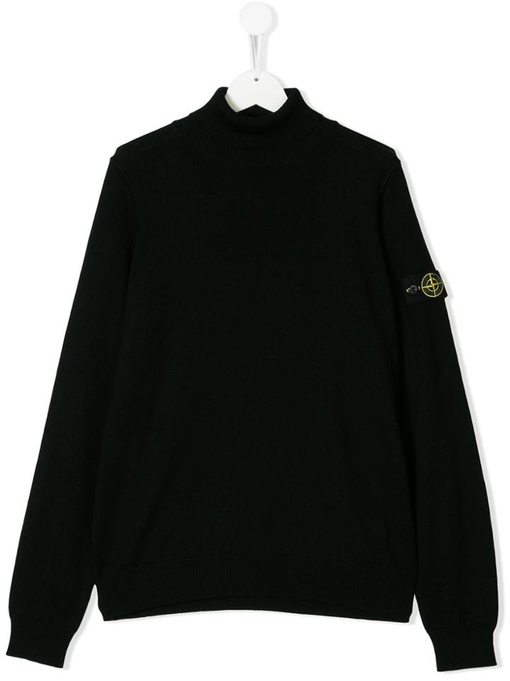 Stone Island Junior Roll Neck Sweater - Black