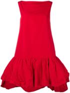 Valentino Peplum Hem Dress - Red