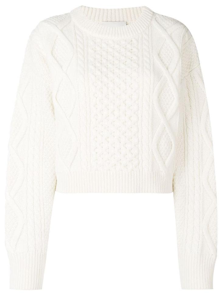 3.1 Phillip Lim Cropped Cable-knit Sweater - Neutrals