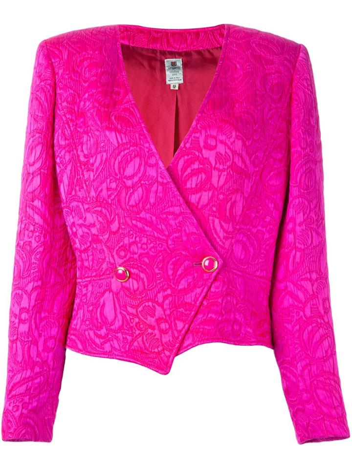 Emanuel Ungaro Vintage Floral Cloqué Jacket - Pink & Purple