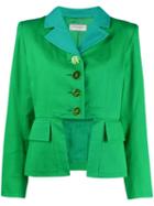 Yves Saint Laurent Pre-owned 1980's Cut-out Cropped Jacket - Green