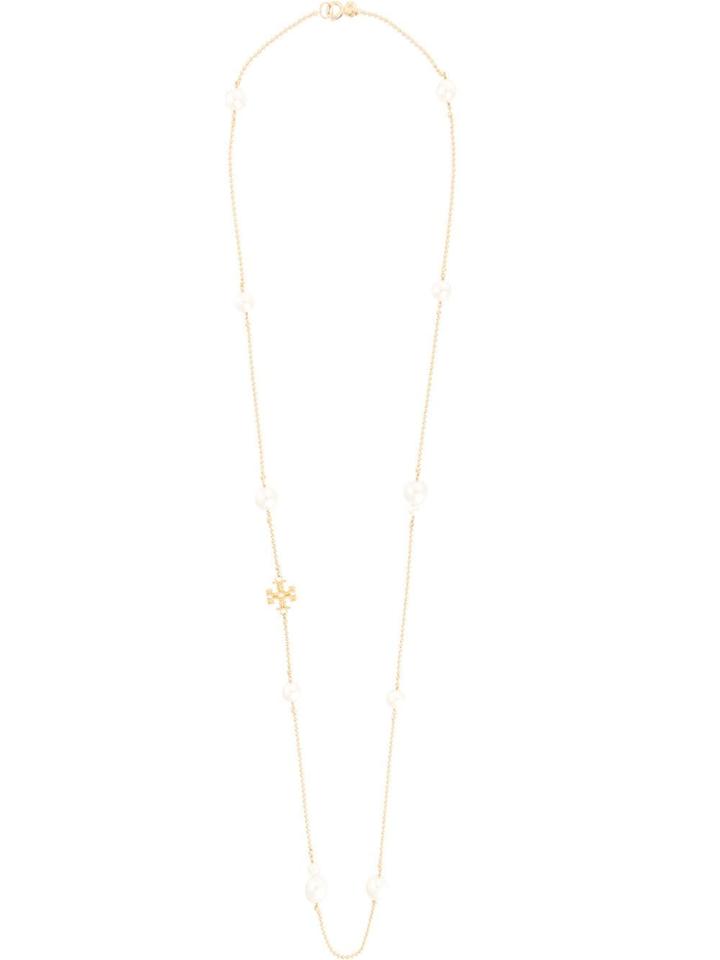Tory Burch Milgrain Pearl Rosary - Gold