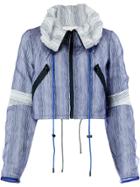 Quetsche Striped Cropped Jacket - Blue