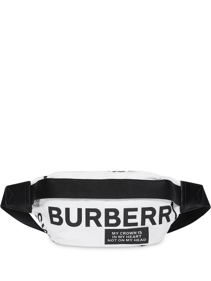 Burberry Medium Logo Print Bum Bag - White