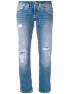 Dondup - Distressed Boyfriend Jeans - Women - Cotton - 28, Blue, Cotton