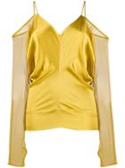 Jean Paul Gaultier Pre-owned 1980s Draped Cold-shoulder Top - Yellow