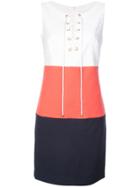 Trina Turk Colour Block Lace-up Dress - Pink & Purple