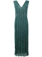 M Missoni Metallic-knit Maxi Dress - Green