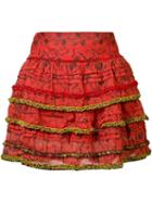 Poupette St Barth 'bibi' Mini Skirt, Women's, Size: Small, Red, Cotton