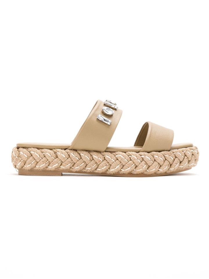Mara Mac Flatform Mules - Neutrals